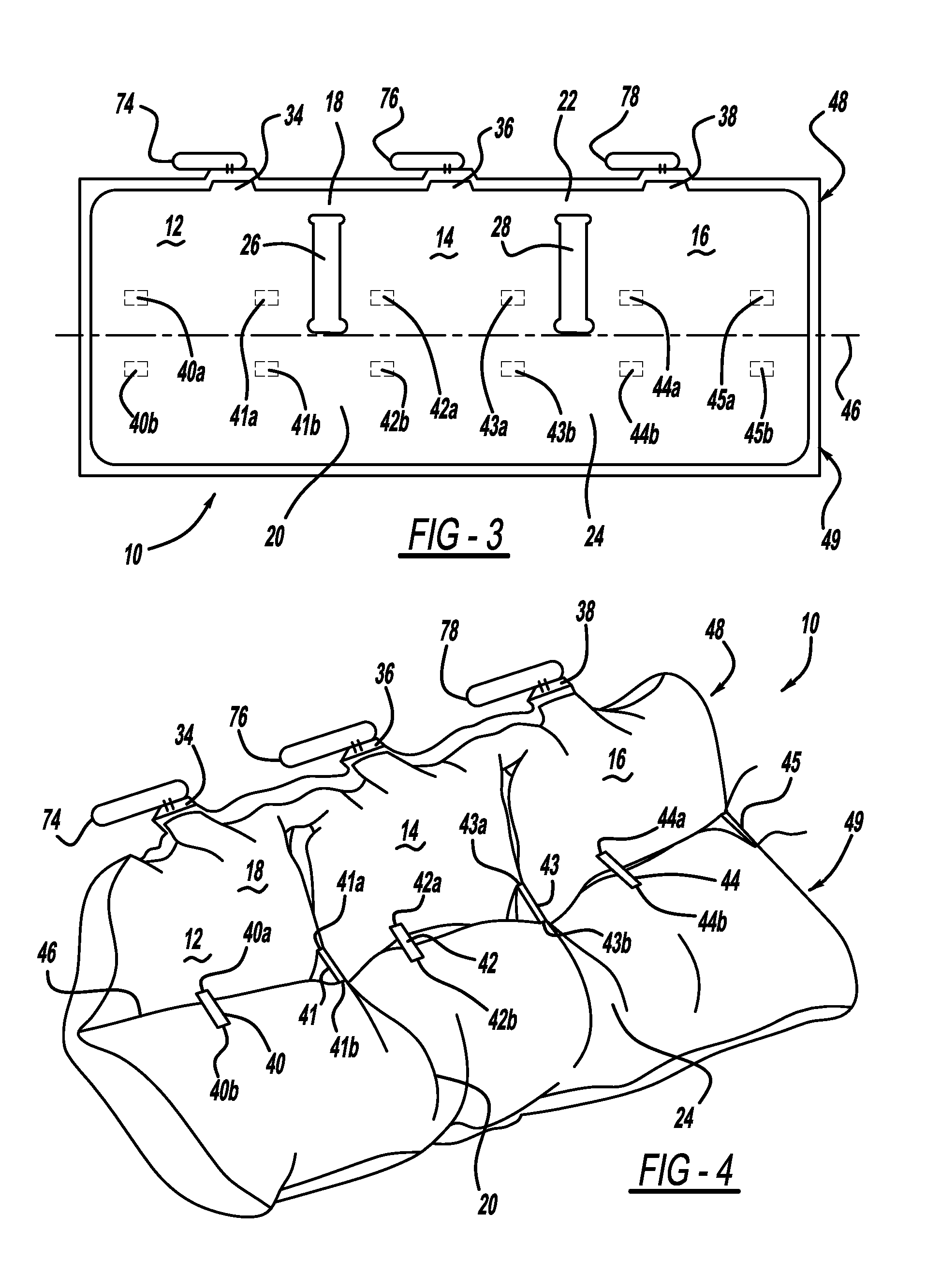 Airbag arrangement for bulkhead seats