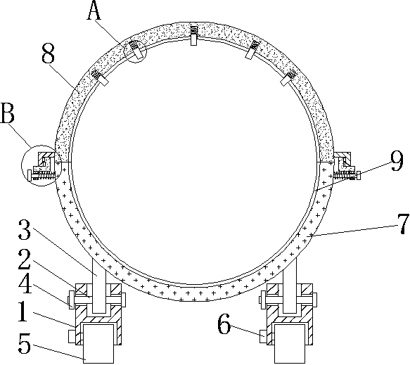 Novel hydraulic engineering pipe support