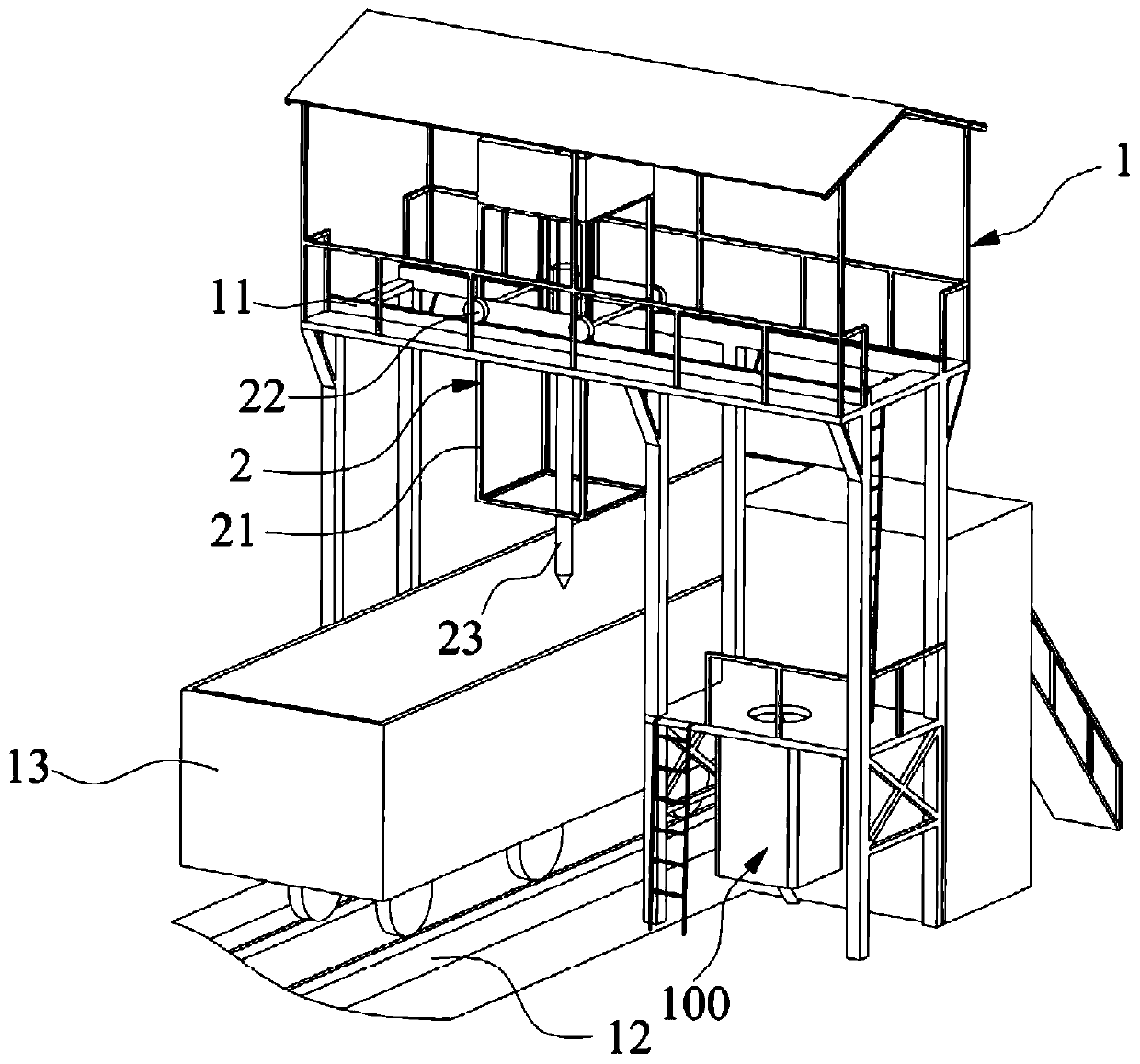 Beltless full-automatic mechanical sampling system for trains