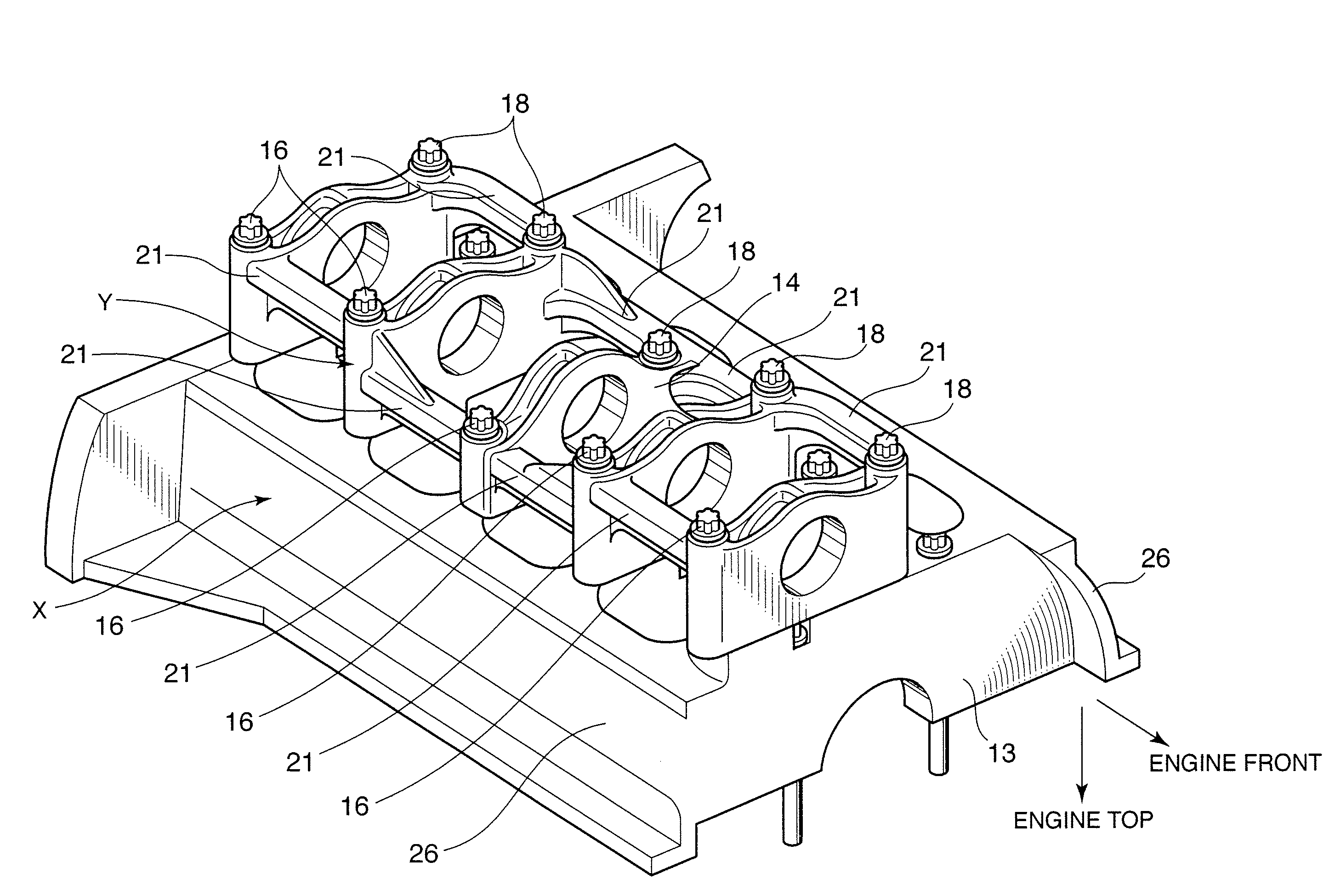 Bearing structure for variable-compression-ratio internal combustion engine