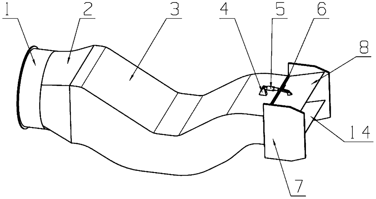 A S-curved binary nozzle with vector deflection function