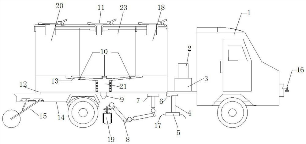 A microwave heating vehicle for accurately repairing road surface diseases