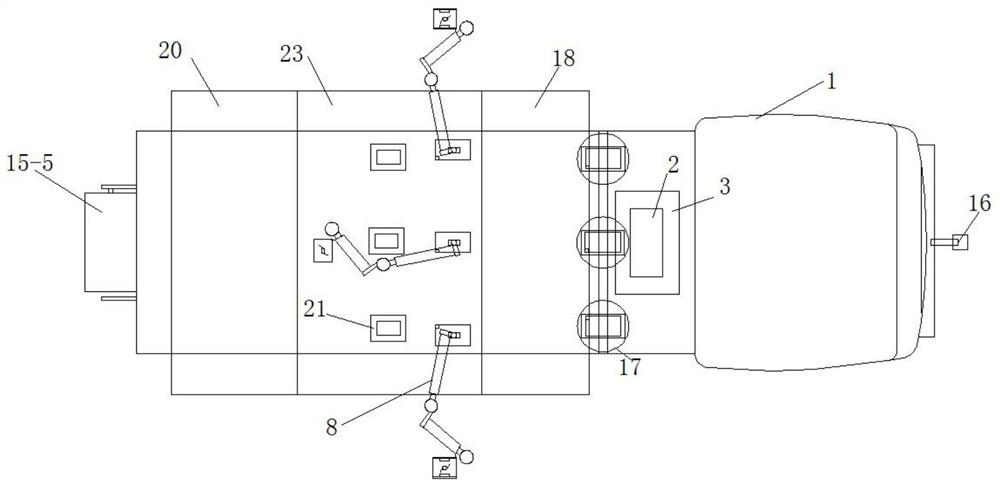 A microwave heating vehicle for accurately repairing road surface diseases