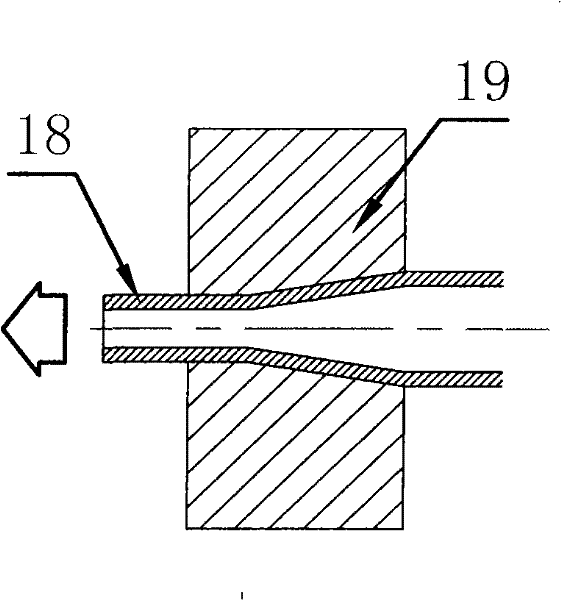 Production method and device of copper tube used by conductive nozzle