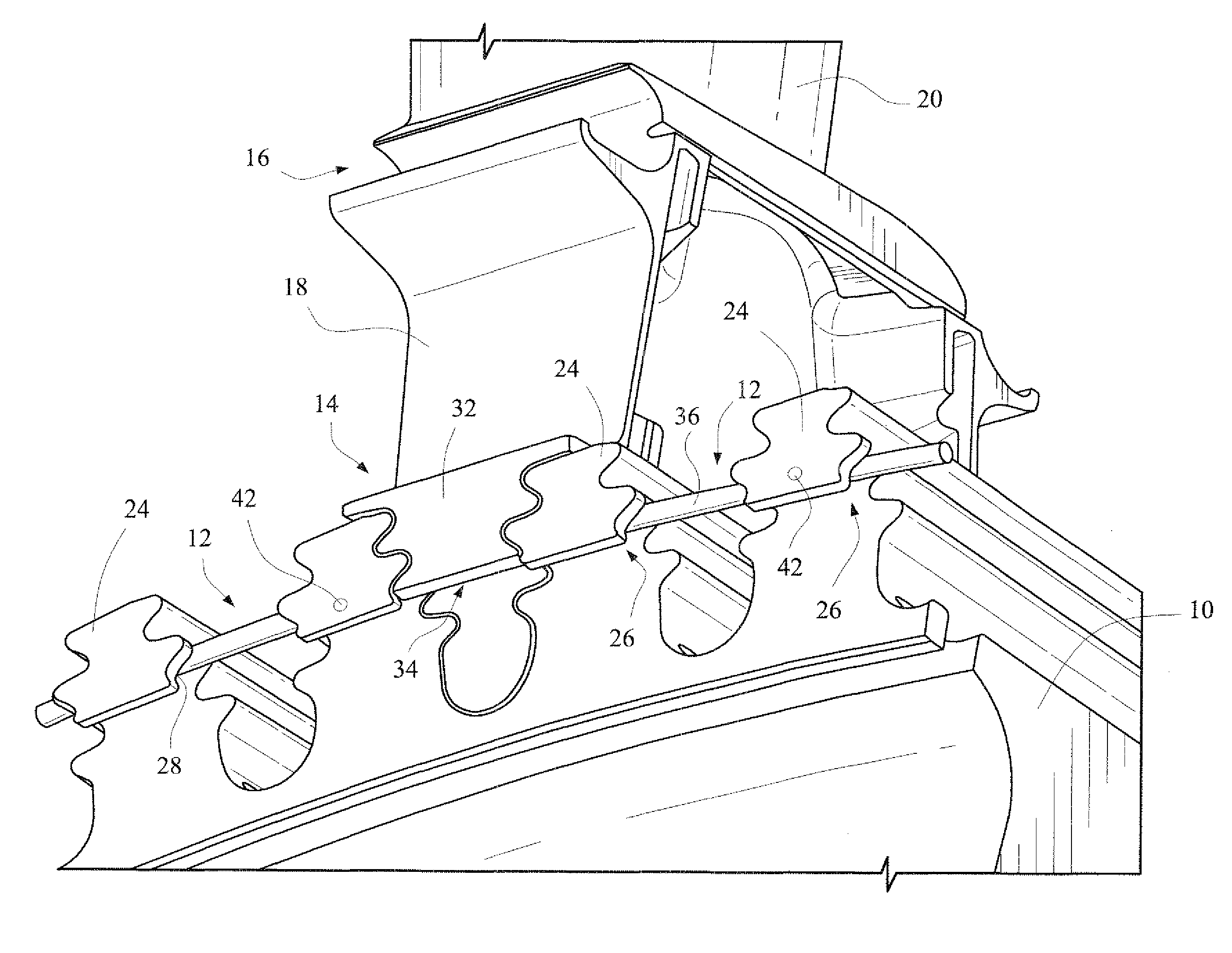 Turbine bucket lockwire rotation prevention