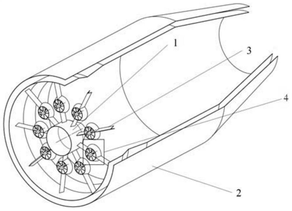 A blunt body flame stabilizer with a swirling vortex structure