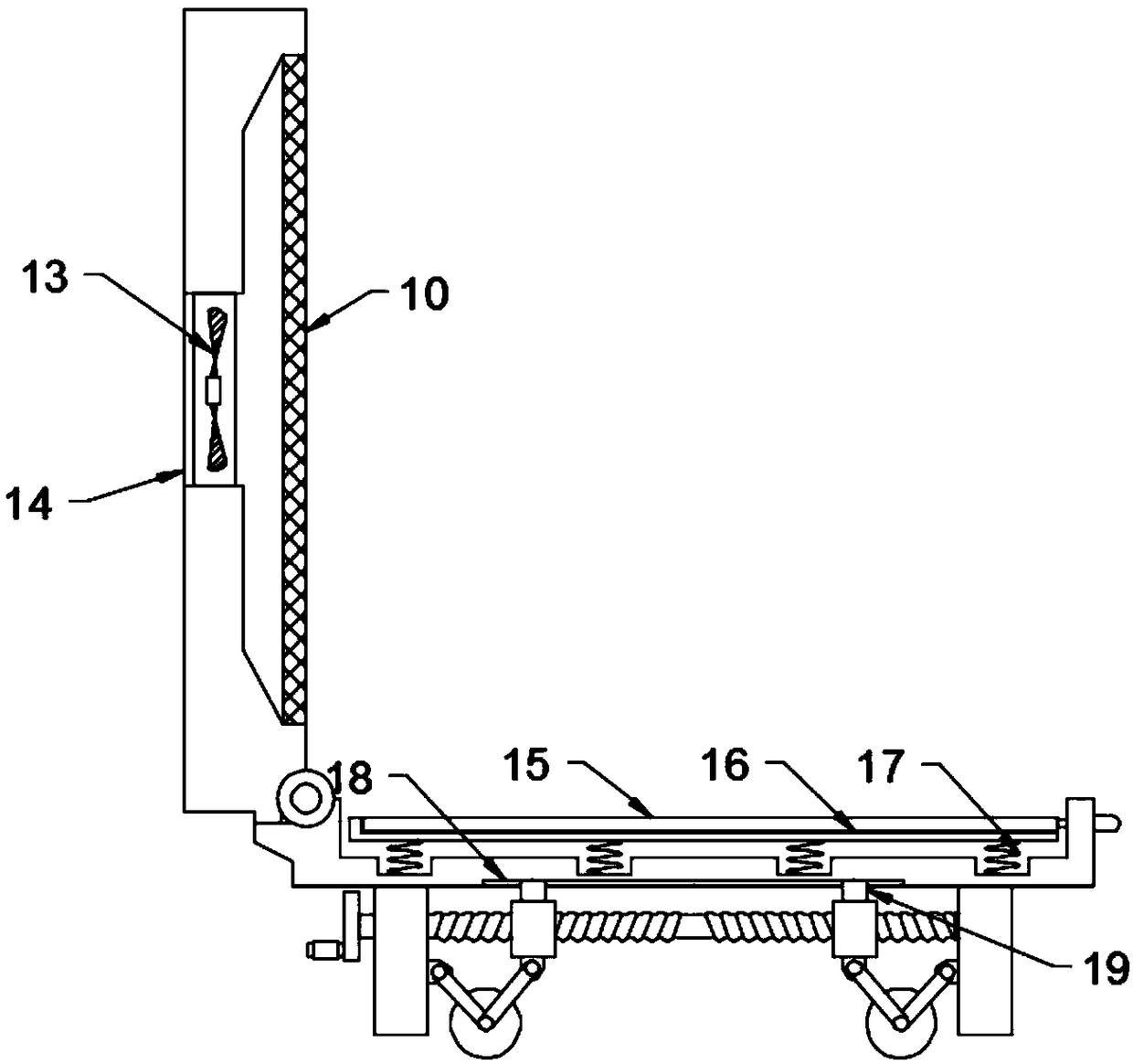 Damping computer base with good heat dissipation effect