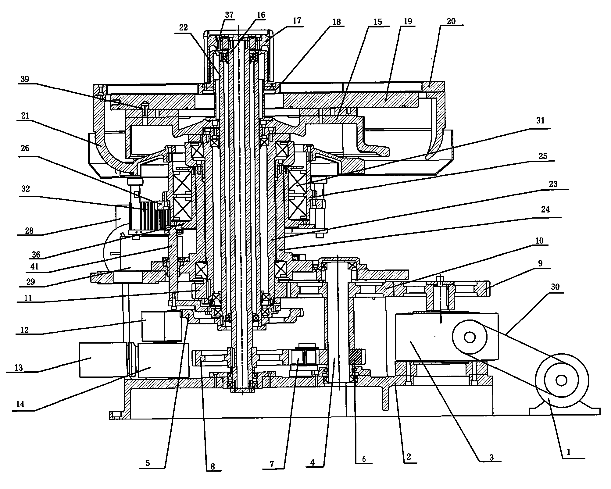 Mainshaft transmission system of numerically-controlled precise grinding polisher