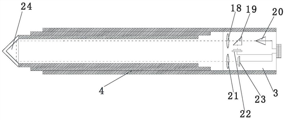 A method and device for measuring the telescopic displacement of an underground telescopic hollow mechanism