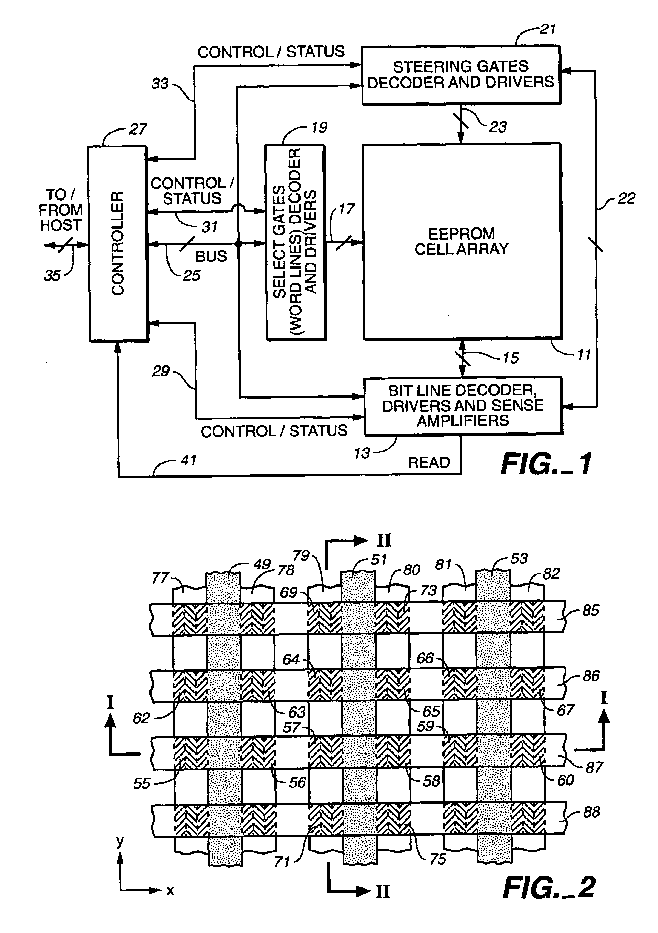 Flash memory array with increased coupling between floating and control gates