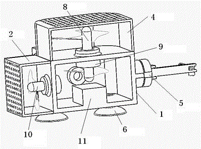 Detection robot based on negative pressure adsorption