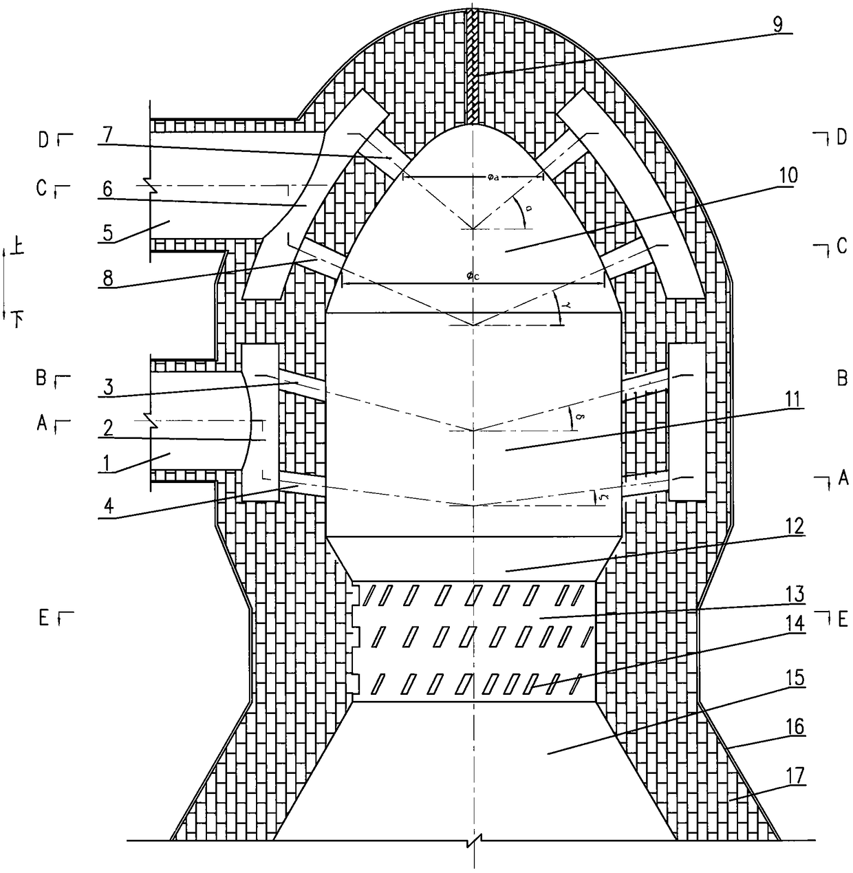 Three-dimensional vortex burner