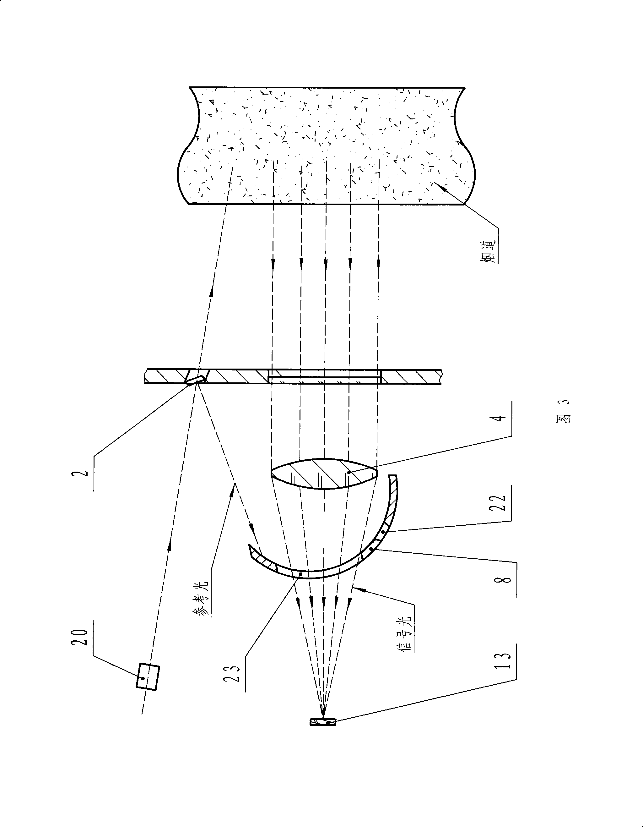 Laser back scattering dust-measuring apparatus probe device