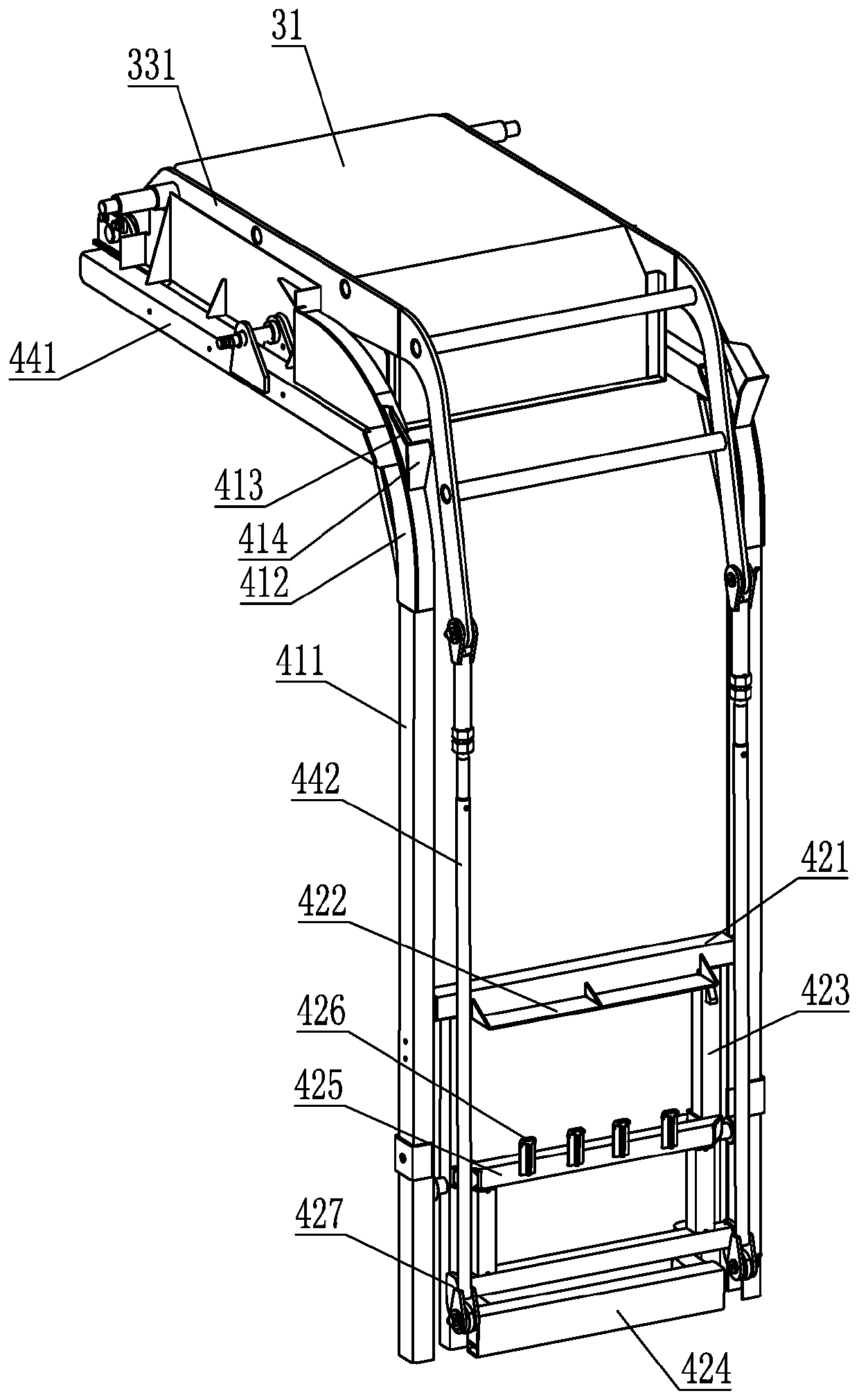 Novel side-mounted pressing vehicle