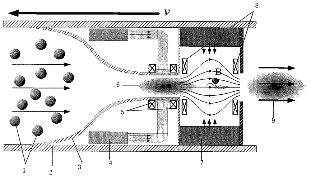 Fuel-free spacecraft propelling system based on spatial atomic oxygen and propelling method