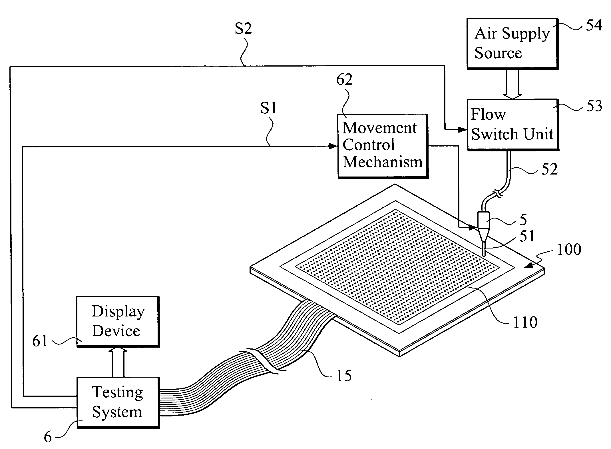 Method and system for carrying out non-contact testing of touch panel