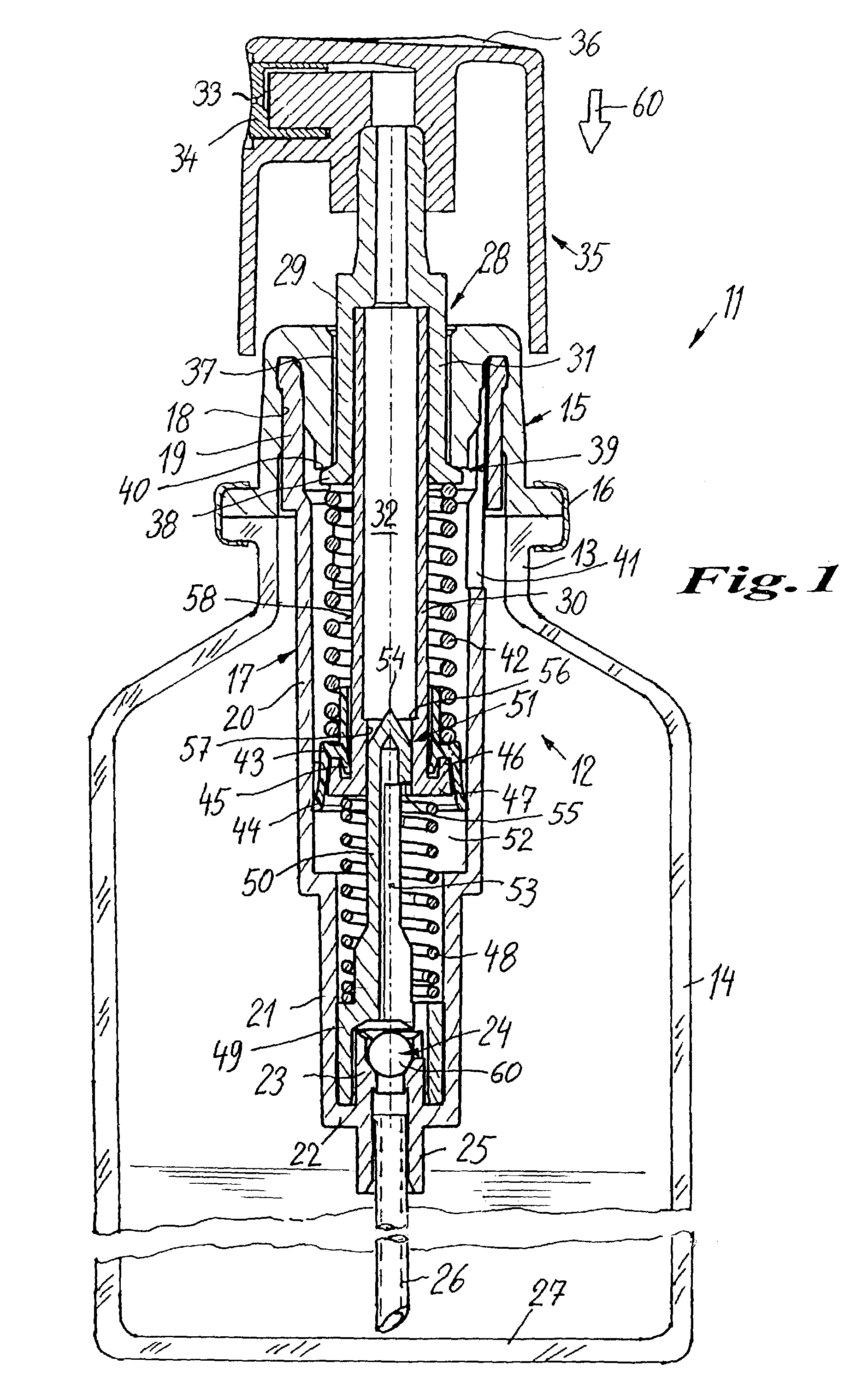 Dispenser for the discharge of flowable media