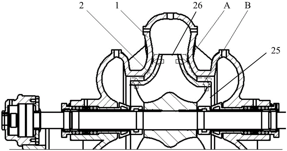 Circulating water pump and method for transforming same