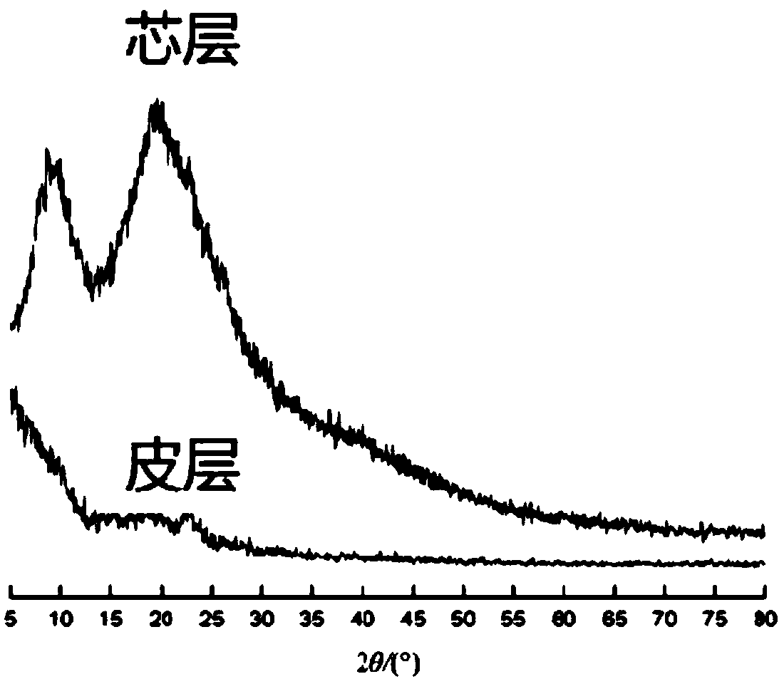 Skin-core double-layer leather protein fiber and preparing method thereof