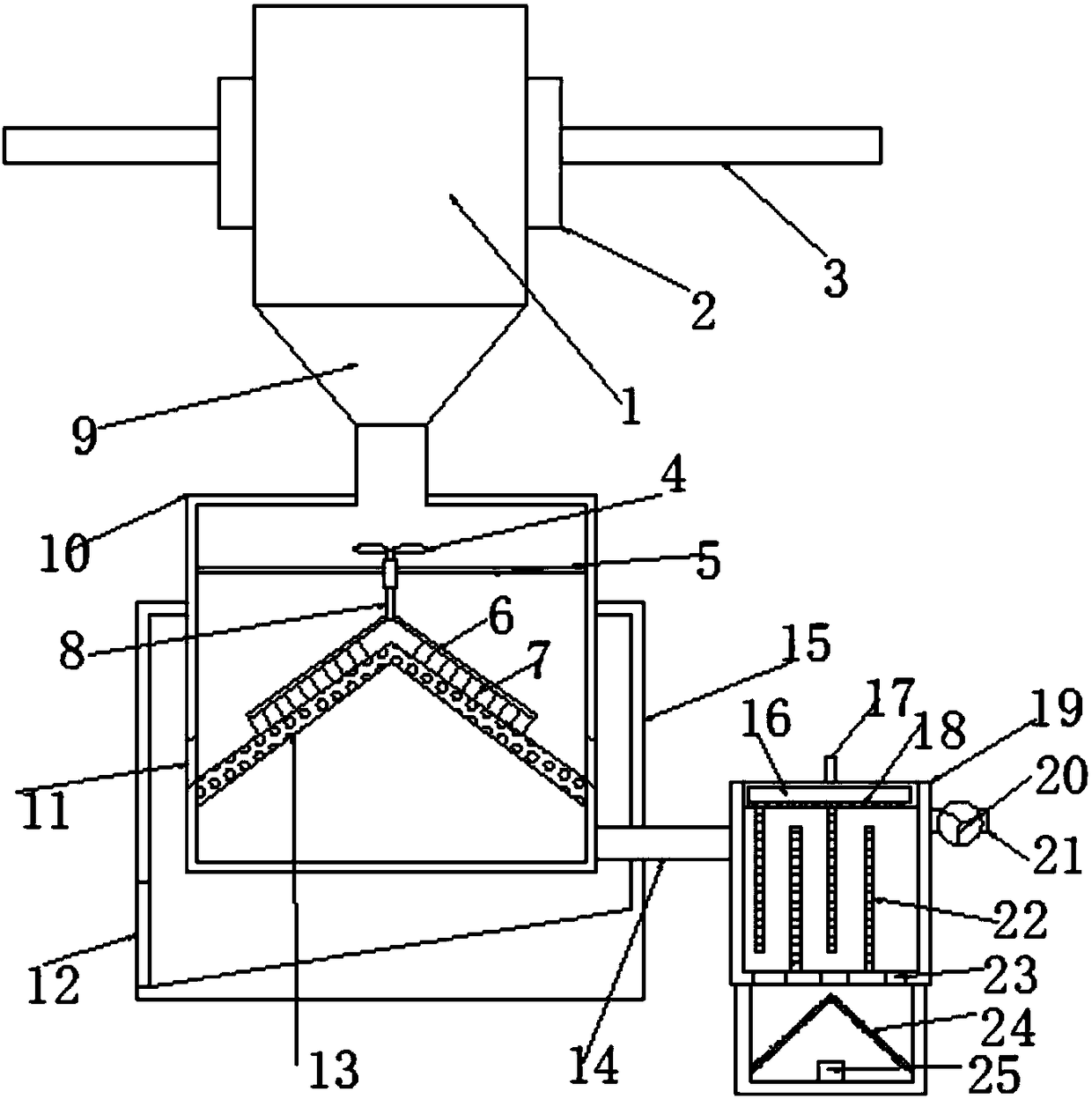 Device for removing rust and then purifying dust for steel pipeline anti-corrosion production line