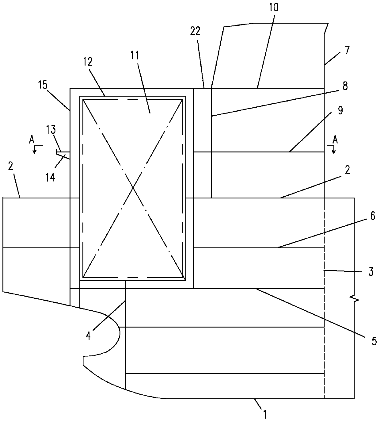 Bulk cargo ship liquefied natural gas bunker arrangement structure