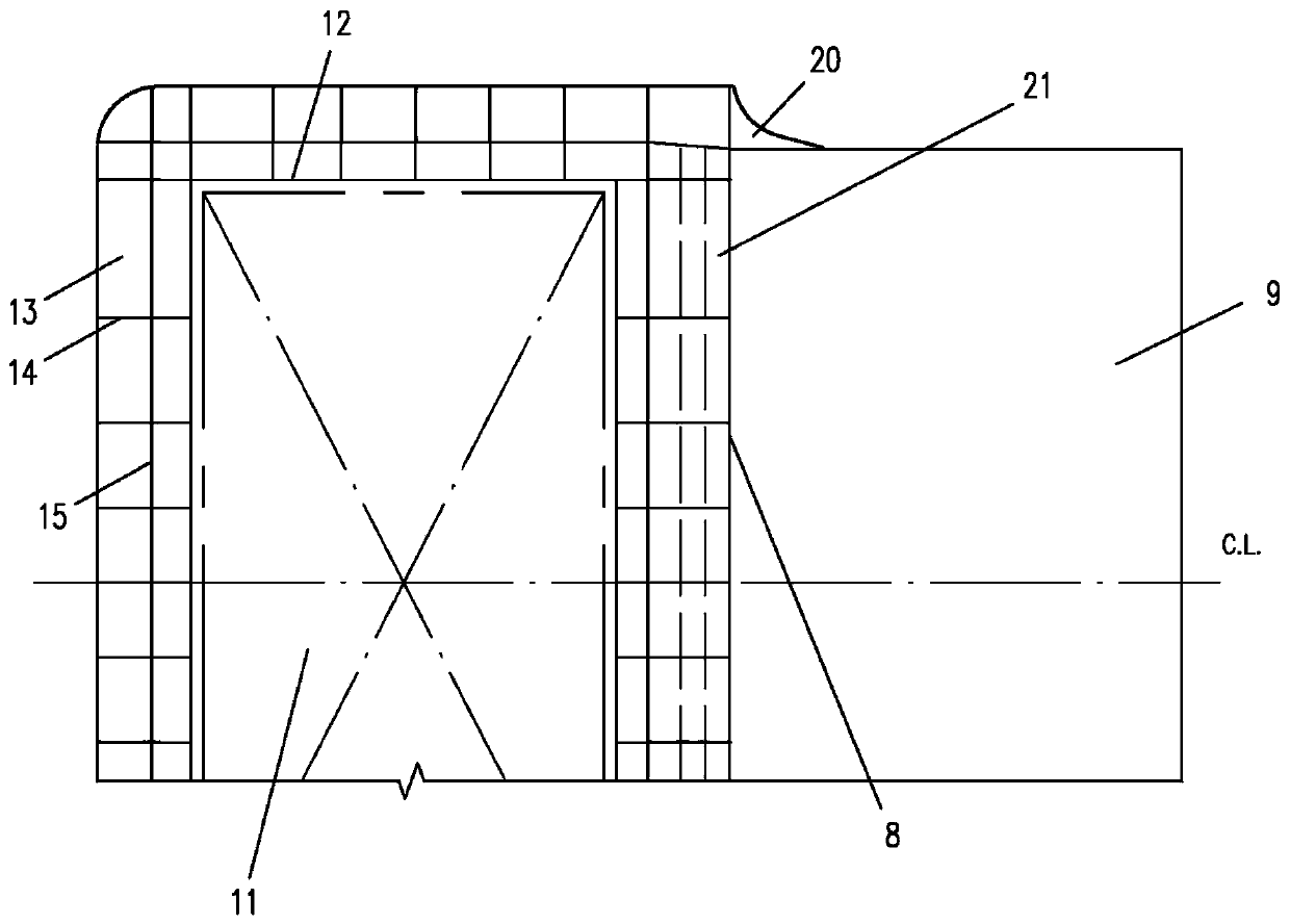 Bulk cargo ship liquefied natural gas bunker arrangement structure