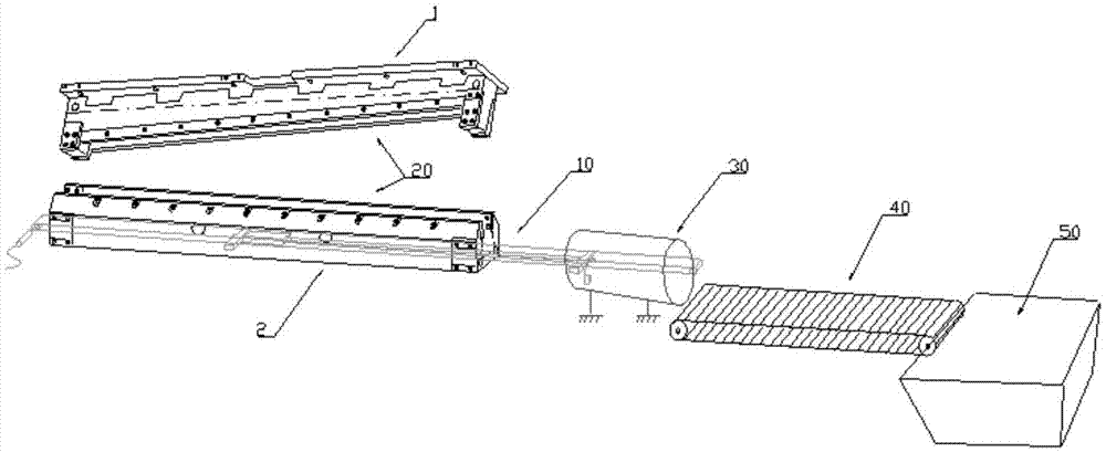 Conveying method and system device of side wires obtained by cutting of welding machine