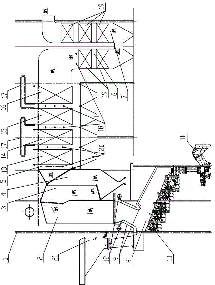 High-parameter waste incineration boiler with reheating function