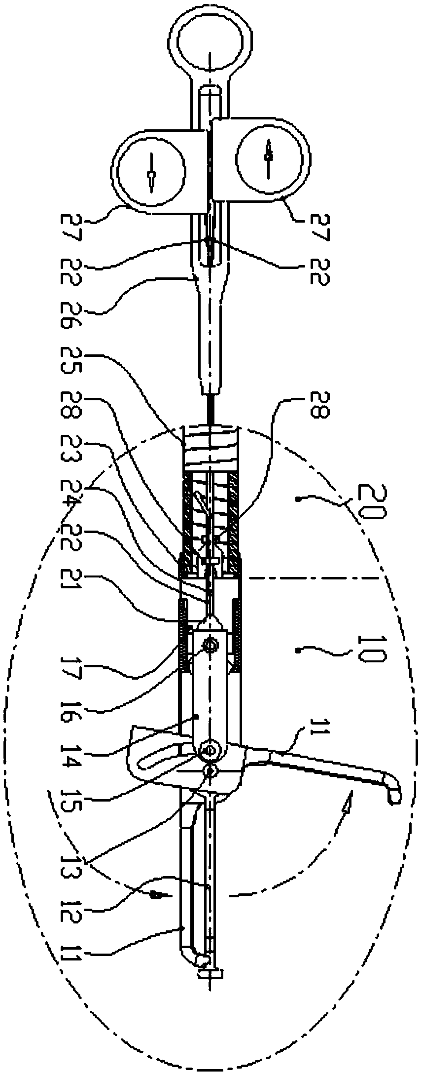 Connection two-sided clamp of digestive endoscopic duct for hemostasis and suturing and operation method