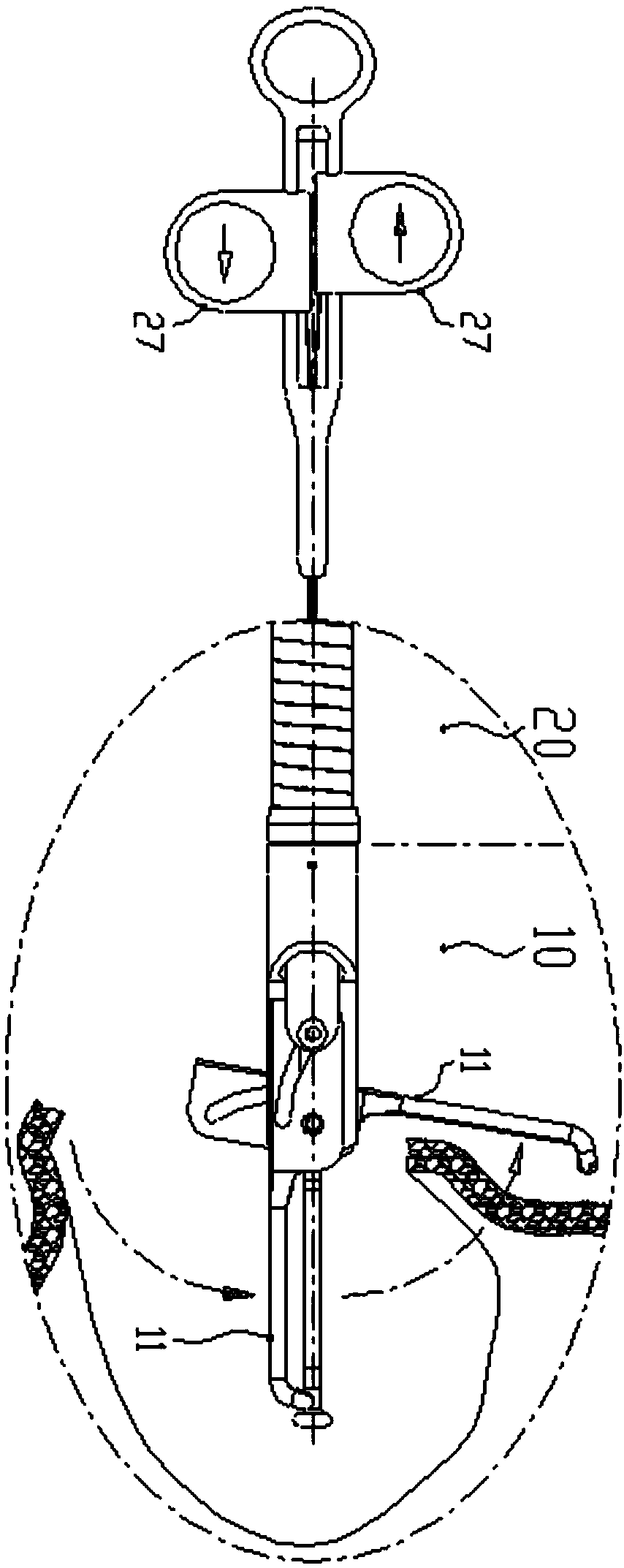 Connection two-sided clamp of digestive endoscopic duct for hemostasis and suturing and operation method