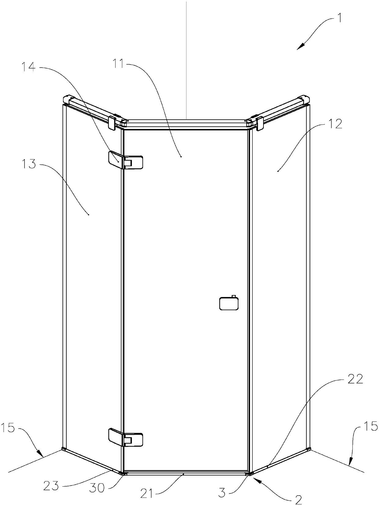 Shower door water retaining strip connector and shower door water retaining device