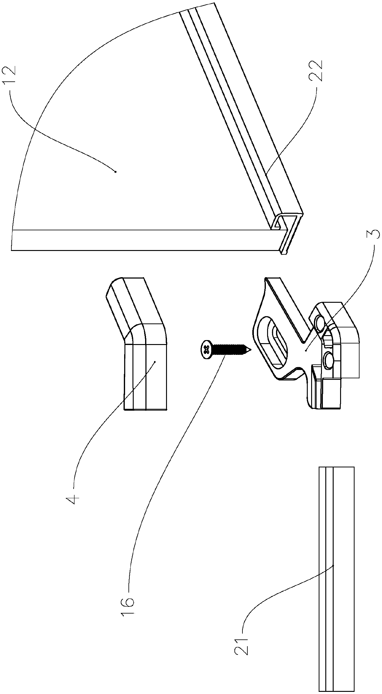 Shower door water retaining strip connector and shower door water retaining device