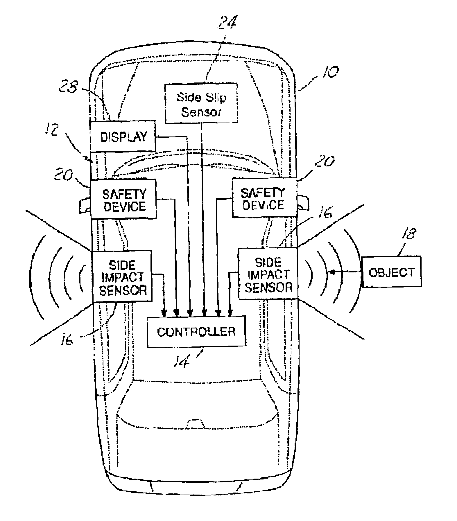 Side impact automotive crash sensor system