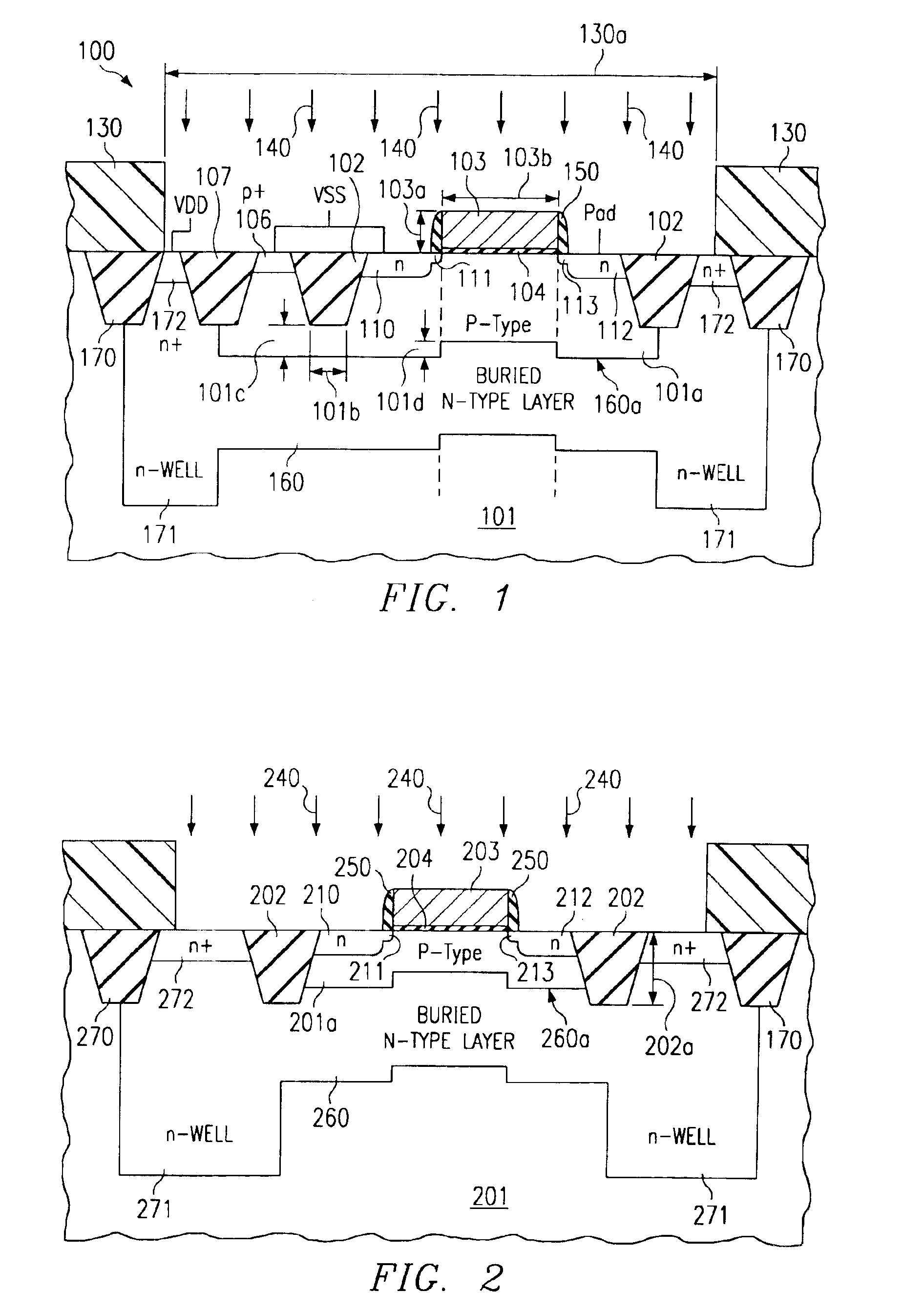 Eliminating substrate noise by an electrically isolated high-voltage I/O transistor