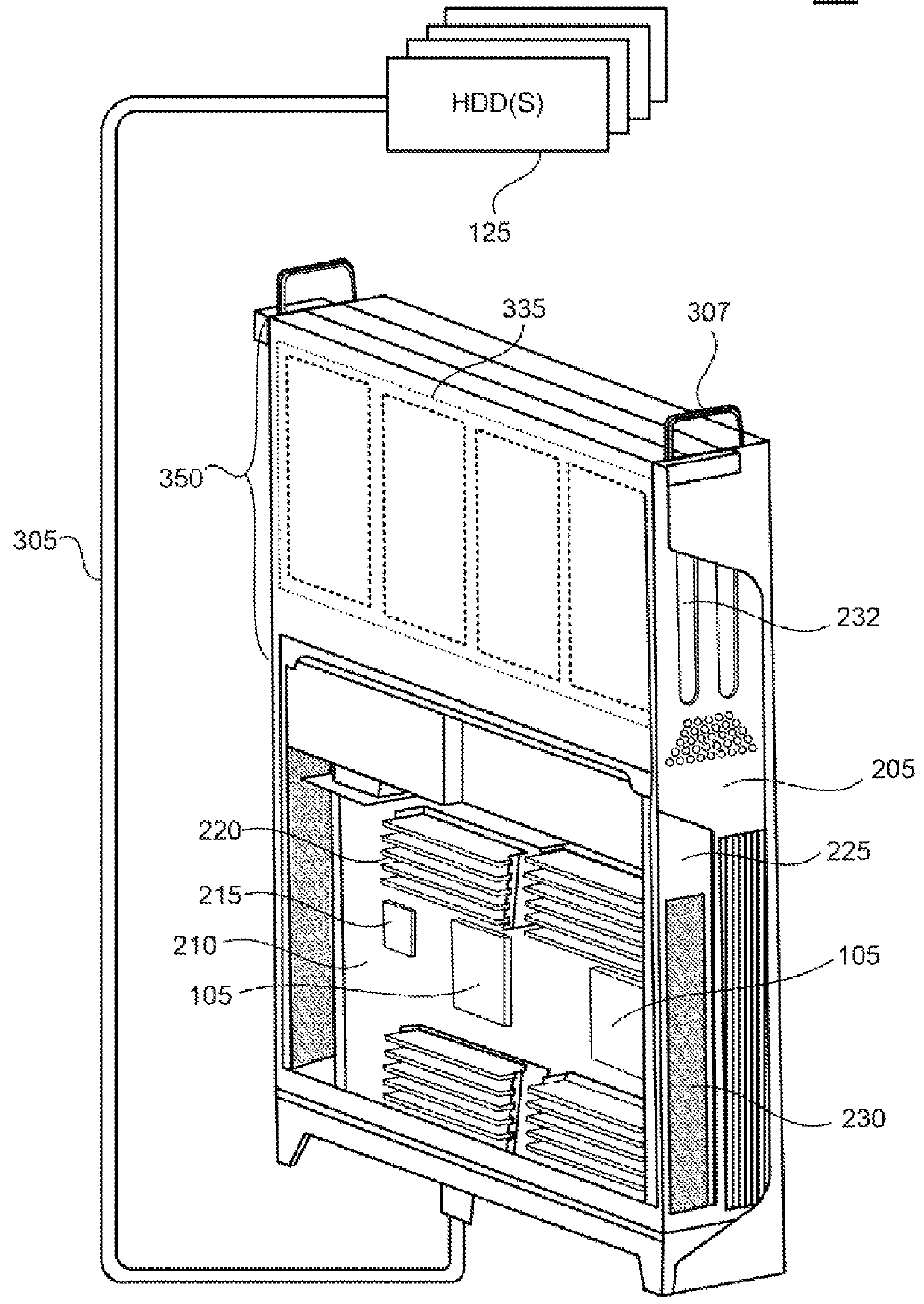 System for cooling hard disk drives using vapor momentum driven by boiling of dielectric liquid