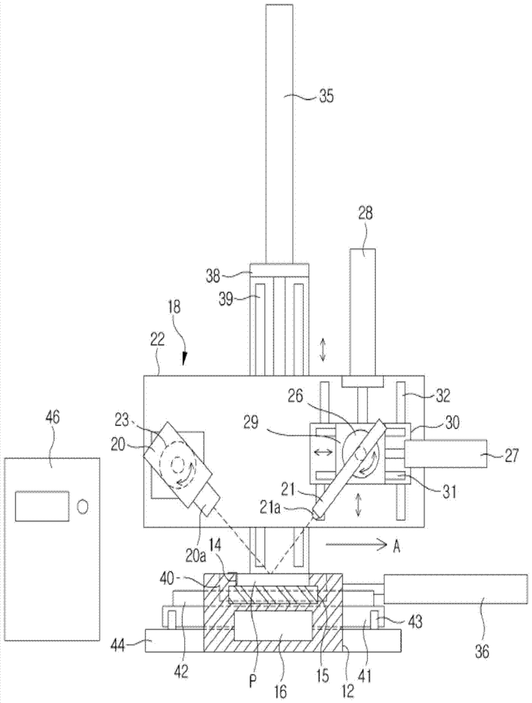 Inspection device for display panel