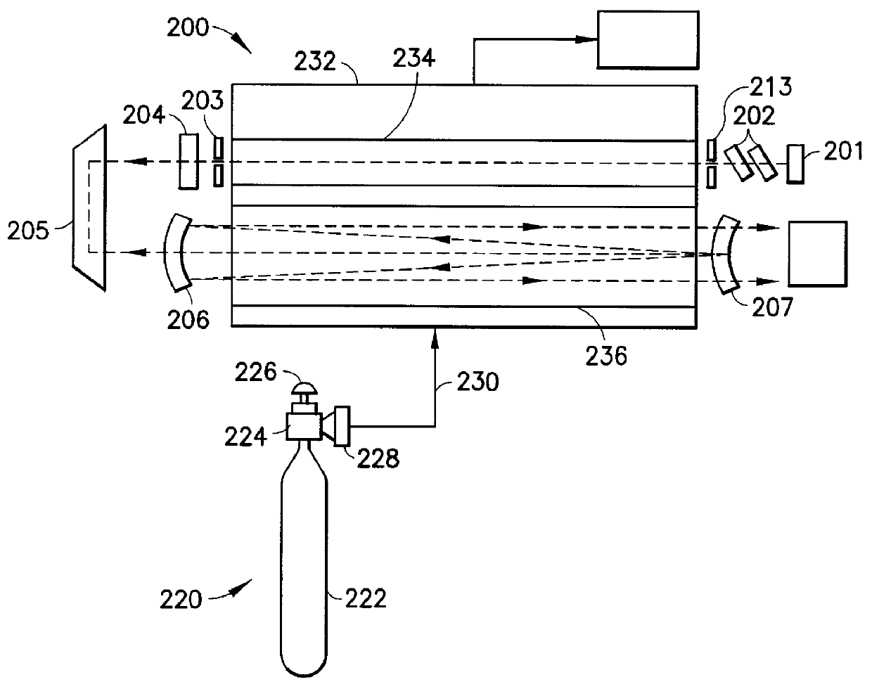 Laser system utilizing sorbent-based gas storage and delivery system