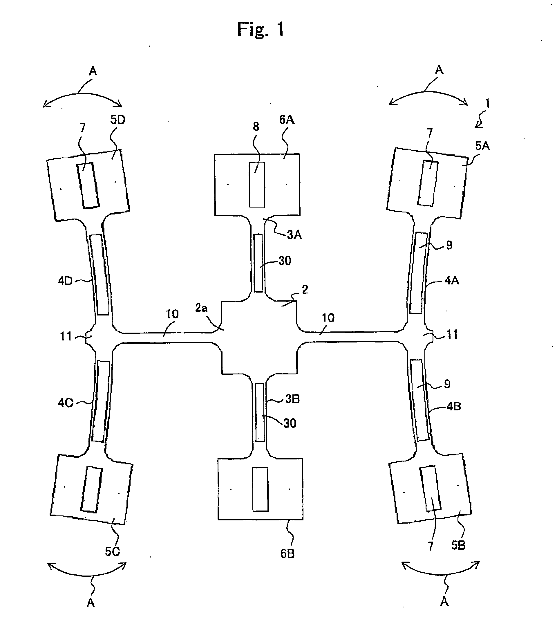 Structures for supporting vibrators and devices for measuring physical quantities