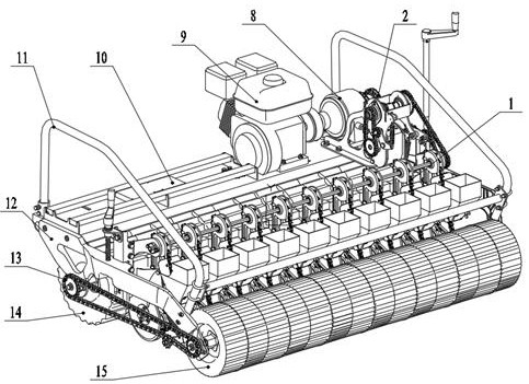 Ditching-seeding composite single body type ginseng precision seeder