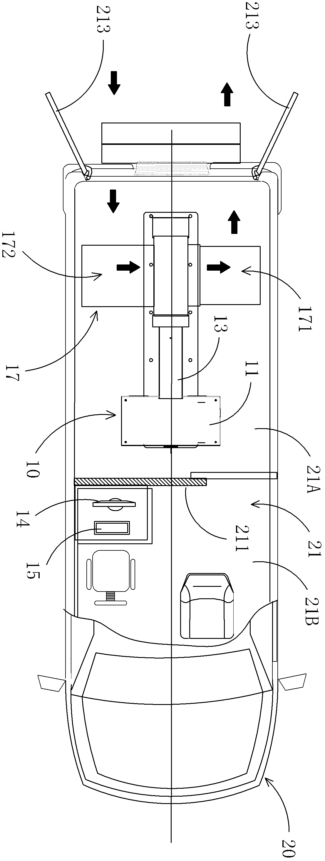 Movable X-ray human body whole safety inspection system