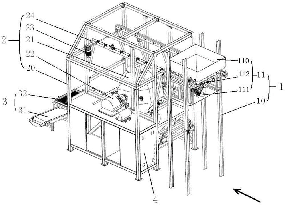 A powder automatic mixing device