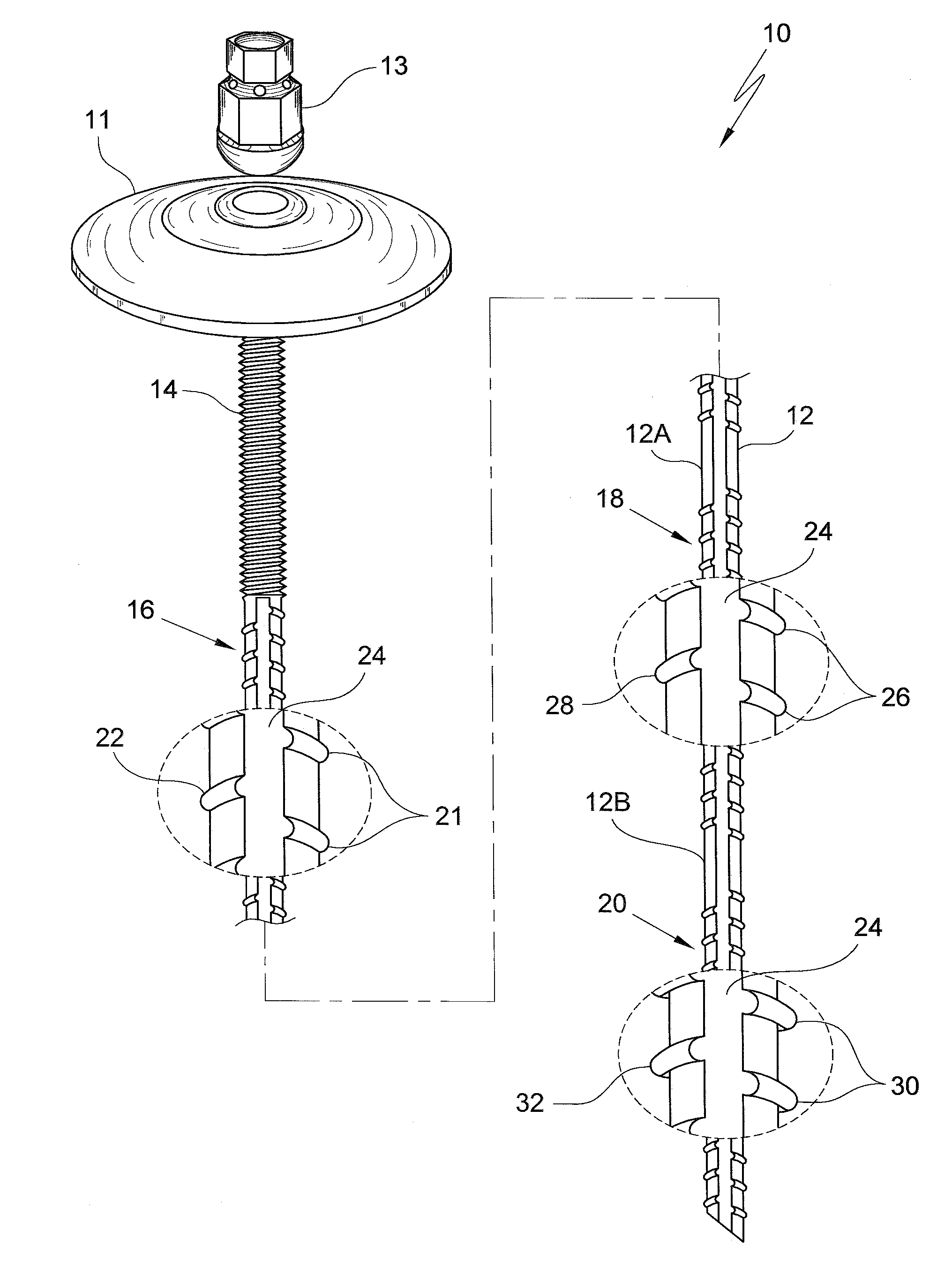 Plastic rock-bolt or dowel