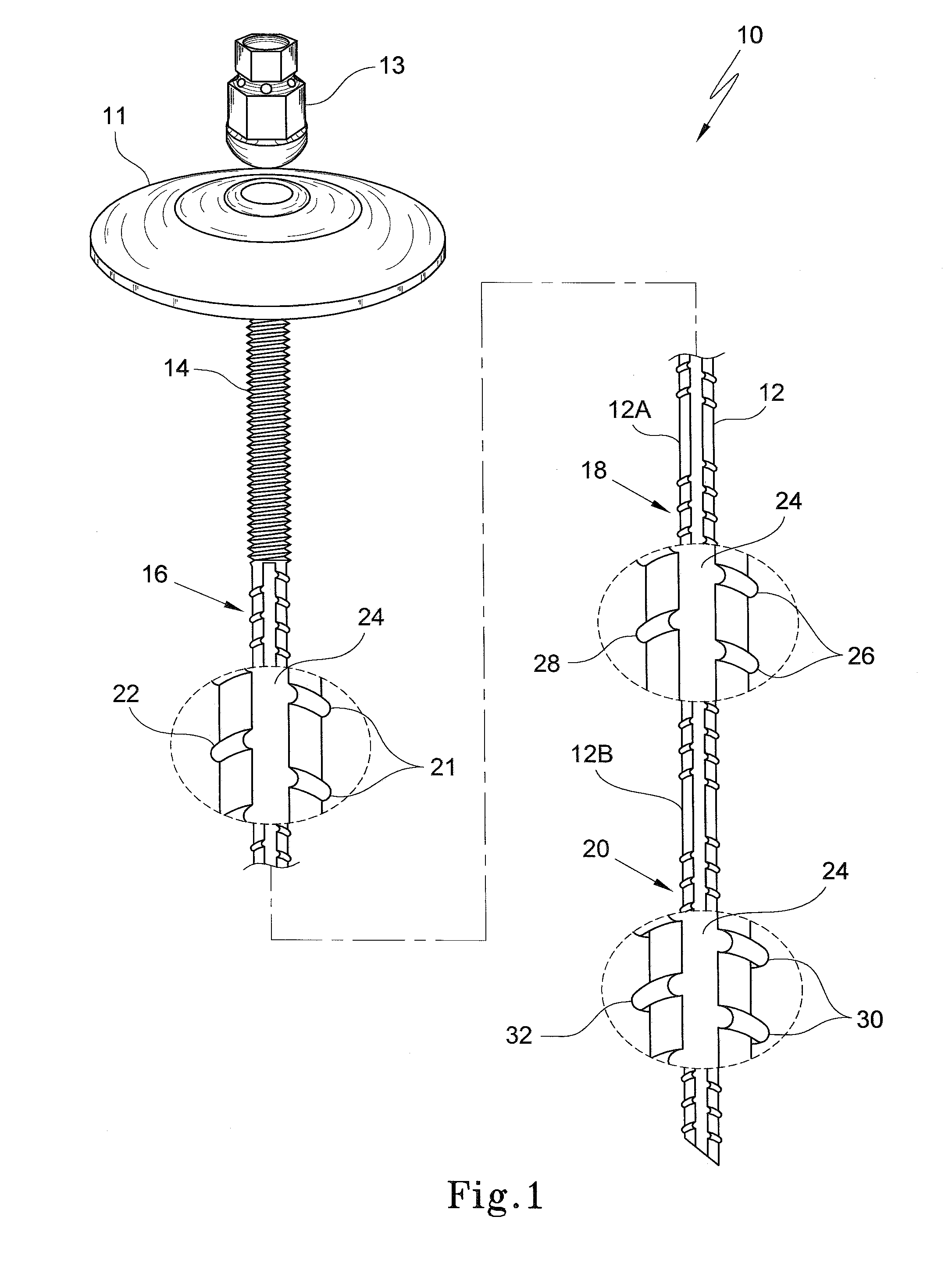 Plastic rock-bolt or dowel