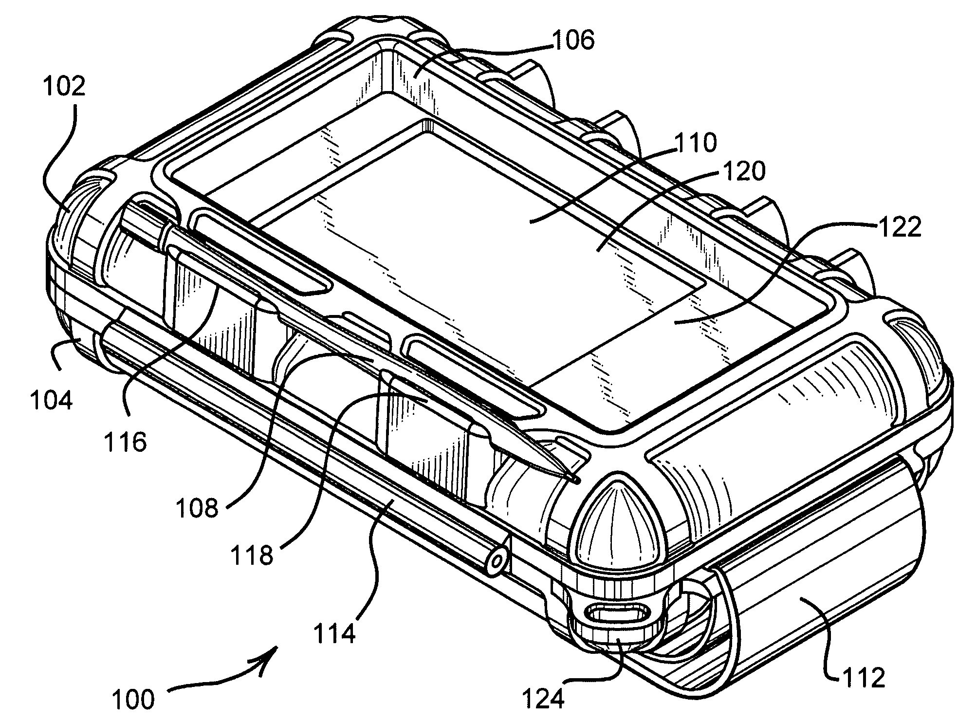 Protective enclosure for an interactive flat-panel controlled device