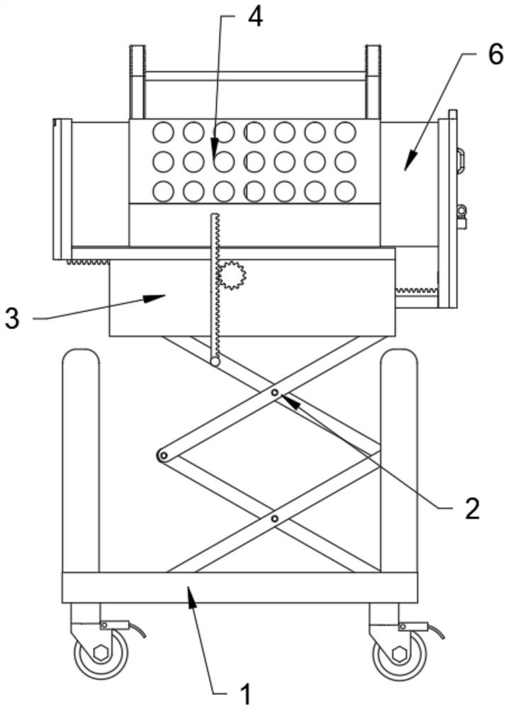 Height-adjustable scaffold for house construction