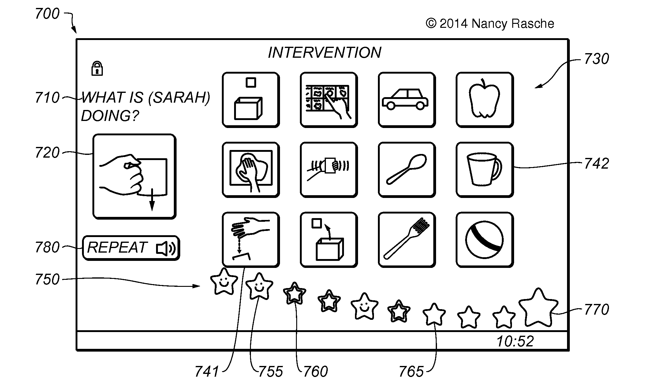 Generative language training using electronic display