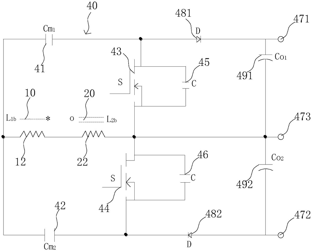 High gain and high power density converter and commutation method for high and low voltage sides thereof