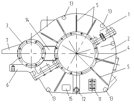 Box body of railway vehicle traveling gearbox