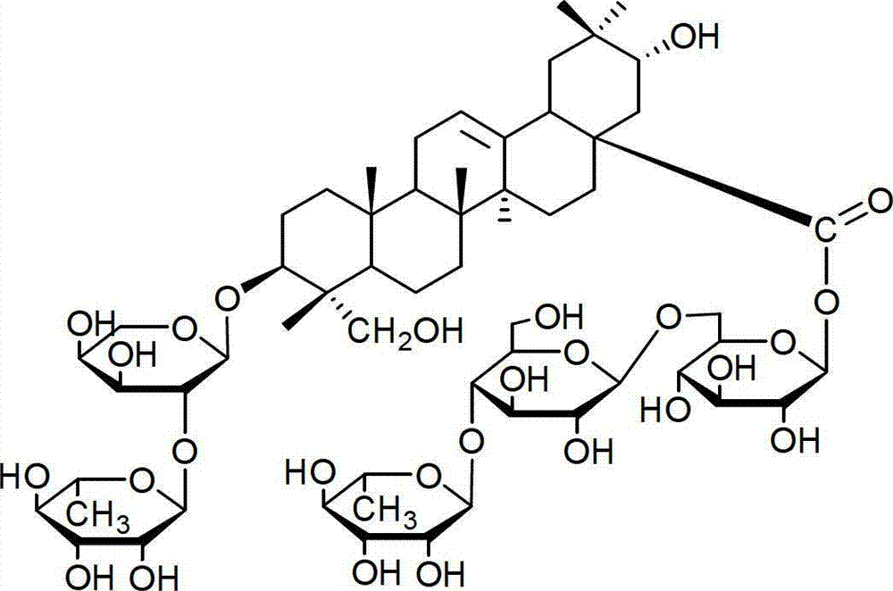 Triterpenoid saponin compound extracted from clematis tangutica and application thereof