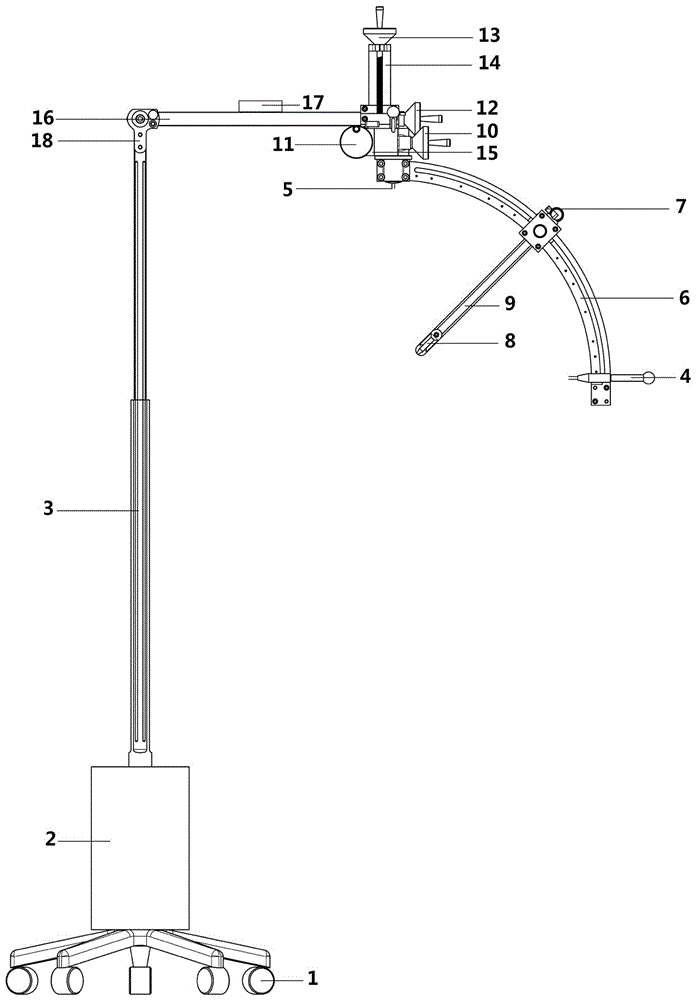 Movable three-dimensional rocker arc-guided spinal puncture aid and method of use thereof